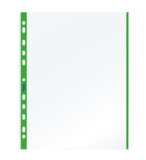 Buste forate con banda colorata - Linear - buccia - 21 x 29,7 cm - verde - Favorit - conf. 10 pezzi