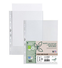 Buste forate Gea 100 - PP riciclato - buccia medium - 22 x 30 cm - Sei rota - conf. 50 pezzi