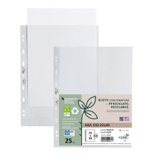Buste forate Gea 150 - PP riciclato - buccia pesante - 22 x 30 cm - Sei rota - conf. 25 pezzi