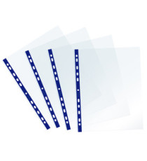 Buste forate Sprint - c/ banda - liscia - 22 x 30 cm - blu - Favorit - conf. 25 pezzi