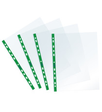 Buste forate Sprint - c/ banda - liscia - 22 x 30 cm - verde - Favorit - conf. 25 pezzi