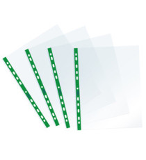 Buste forate Sprint - c/ banda - liscia - 22 x 30 cm - verde - Favorit - conf. 25 pezzi