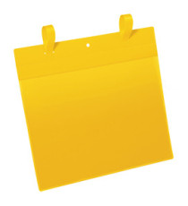 Buste identificative - con fascette di aggancio - A4 orizzontale - giallo - Durable - conf. 50 pezzi