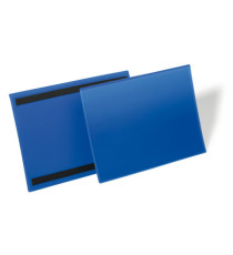 Buste identificative magnetiche - 150 x 67 mm - blu - Durable - conf. 50 pezzi