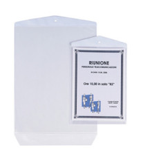 Buste Porta Avvisi Appendicartello - PVC - 15 x 21 cm - trasparente - Sei Rota - conf. 10 pezzi
