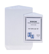 Buste Porta Avvisi Appendicartello - PVC - 22 x 30 cm - trasparente - Sei Rota - conf. 10 pezzi
