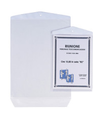 Buste Porta Avvisi Appendicartello - PVC - 23 x 33 cm - trasparente - Sei Rota - conf. 10 pezzi