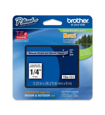 Brother - Nastro - Nero/Trasparente - TZE111 - 6mm x 8mt