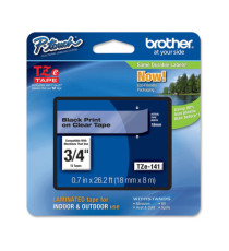 Brother - Nastro - Nero/Trasparente - TZE141 - 18mm x 8mt