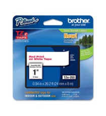 Brother - Nastro - Rosso/Bianco - TZE252 - 24mm x 8mt