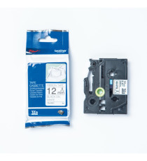 Brother - Nastro - tessuto - 12 mm - Nero su Bianco - 4m - TZER231