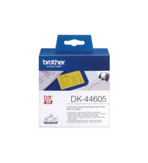 Brother - Rotolo etichetta continua - carta adesiva rimovibile - Nero/Giallo - 62mm x  30,48mt - DK-44605