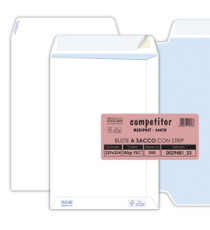 Busta a sacco Competitor FSC - strip adesivo - 23 x 33 cm - 80 gr - bianco - Pigna Envelopes - conf. 500 pezzi