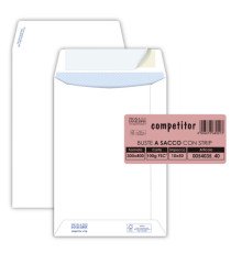Busta a sacco Competitor FSC - strip adesivo - 30 x 40 cm - 80 gr - bianco - Pigna Envelopes - conf. 50 pezzi