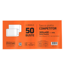Busta a sacco Competitor FSC - strip adesivo - 30 x 40 cm - 80 gr - bianco - Pigna Envelopes - conf. 50 pezzi