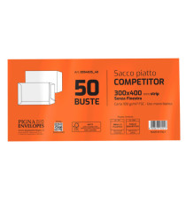 Busta a sacco Competitor FSC - strip adesivo - 30 x 40 cm - 80 gr - bianco - Pigna Envelopes - conf. 50 pezzi