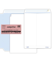 Busta a sacco Competitor FSC - strip adesivo - 30 x 40 cm - 80 gr - bianco - Pigna Envelopes - conf. 500 pezzi