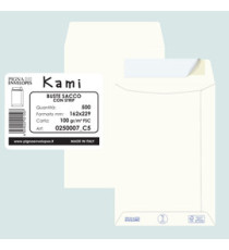 Busta a sacco Kami Strip - 16,2 x 22,9 cm - 100 gr - carta riciclata FSC - bianco - Pigna Envelopes - conf. 500 pezzi