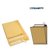 Busta a sacco Mailpack - soffietti laterali - fondo preformato - strip adesivo - 30 x 40 x 4 cm - 120 gr - avana - Blase