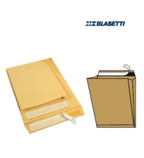 Busta a sacco Mailpack - soffietti laterali - fondo preformato - strip adesivo - 30 x 40 x 4 cm - 120 gr - avana - Blase