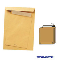 Busta a sacco Monodex - soffietti laterali - fondo quadro - strip adesivo - 25 x 35,3 x 4 cm - 120 gr - avana - Blasetti