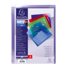 Busta a tasca con chiusura in velcro - PPL - 24 x 32 cm - colori assortiti - Exacompta
