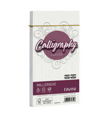 Busta Calligraphy Millerighe - 110 x 220 mm - 100 gr - bianco 01 - Favini - conf. 25 pezzi