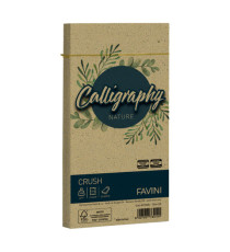 Busta Calligraphy Nature Crush - 110 x 220 mm - 120 gr - verde oliva - Favini - conf. 25 pezzi