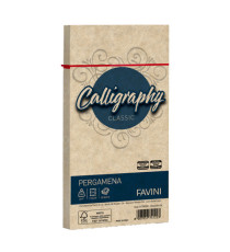 Busta Calligraphy Pergamena - 110 x 220 mm - 90 gr - nocciola 04 - Favini - conf. 25 pezzi
