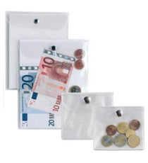 Busta con bottone Press 2E - PVC - 9,5 x 12 cm - trasparente - Sei Rota
