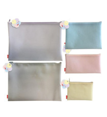 Busta con zip Bubble - 31,5 x 24,5 cm - EVA - colori pastello assortiti - Sei Rota