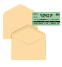 Busta Giallo Postale - gommata - 18 x 24 cm - 80 gr - carta riciclata FSC - giallo - Pigna Envelopes - conf. 500 pezzi
