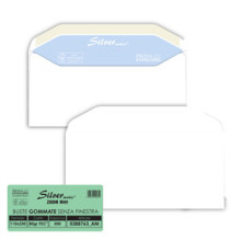 Busta Silver Matic FSC - senza finestra - gommata - 11 x 23 cm - 80 gr - bianco - Pigna Envelopes - conf. 500 pezzi