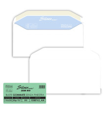Busta Silver Matic FSC - senza finestra - gommata - 11 x 23 cm - 80 gr - bianco - Pigna Envelopes - conf. 500 pezzi