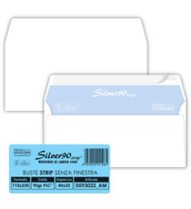 Busta SILVER90 STRIP FSC - bianca - internografata - senza finestra - 110 x 230 mm - 90 gr - Pigna Envelopes - conf. 25