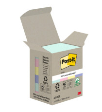 Blocco Post-it in carta riciclata - 653-1GB - 38 x 51 mm - natural - 100 fogli - Post-it - conf. 6 pezzi