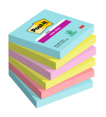 Blocco Post-it Super Sticky - 654-6SS-COS - 76 x 76 mm - colori Cosmic - 90 fogli - Post-it - conf. 6 pezzi
