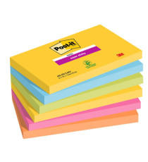 Blocco Post-it Super Sticky - 655-6SS-CARN - 76 x 127 mm - colori Carnival - 90 fogli - Post-it - conf. 6 pezzi