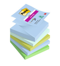 Blocco Post-it Super Sticky Z Notes - R330-5SS-OAS - 76 x 76 mm - colori Oasis - 90 fogli - Post-it - conf. 5 pezzi