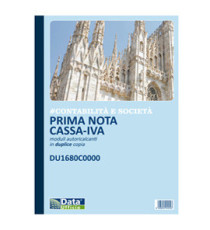 Blocco prima nota cassa/IVA - 50/50 copie autoricalcanti - 29,7 x 21,5 cm - DU1680C0000 - Data Ufficio