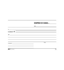 Blocco sospeso di cassa - 50 fogli 2 copie autoricalcanti - 10 x 17cm - Edipro