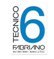 Blocco Tecnico 6 - 25 x 35 cm - 20 fogli - 220 gr - ruvido - Fabriano