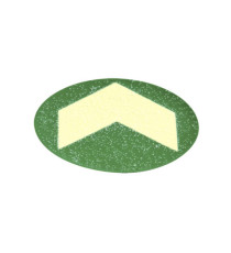 Bollo con freccia fotoluminescente adesiva - diametro 6 cm - giallo/verde