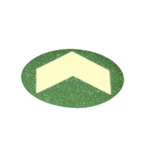 Bollo con freccia fotoluminescente adesiva - diametro 6 cm - giallo/verde