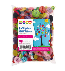Bottoni - in plastica - colori assortiti - Deco - conf. 650 pezzi