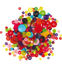 Bottoni - in plastica - colori assortiti - Deco - conf. 650 pezzi
