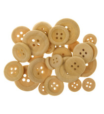 Bottoni - legno naturale - Deco - conf. 30 pezzi