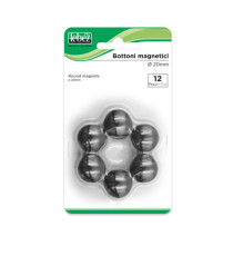 Bottoni magnetici - diametro 2 cm - nero - Lebez - blister 12 pezzi
