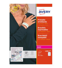 Braccialetti identificativi stampabili - 5 fogli - 10 et/fg - A4 - PE - bianco - Avery