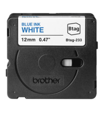 Brother - Nastro -  Blu/Bianco - BTAG233 - 12mm x 4mt